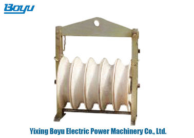 High Efficiency Transmission Line Stringing Tools Five Wheel Nylon Conductor Pulleys